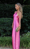 Pink Halter Mermaid Long Prom Dress Formal Evening Gown Y8477