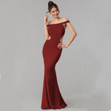 Women's Off Shoulder Maxi Evening Dress ¨C Elegant Formal Gown