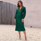 Dress High-Grade Satin Lace-up Backless Bridesmaid Dress Elegant Women's Dress Evening Dress Dress