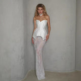 Vintage Floral Embellished Bandage Prom Dress
