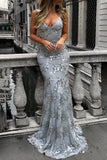 Celebrities Elegant Solid Sequins Frenulum V Neck Evening Dress Dresses(4 Colors)