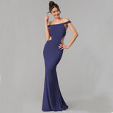 Women's Off Shoulder Maxi Evening Dress ¨C Elegant Formal Gown