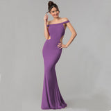 Women's Off Shoulder Maxi Evening Dress ¨C Elegant Formal Gown