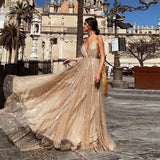V-Neck Sling Long Dress Prom Dress