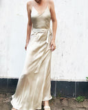 Daisy Khaki Silver Draped Dress Gown