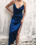Dark Blue Crystal Slip Dress