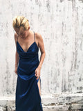 Dark Blue Crystal Slip Dress