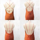 Draped Bronze Backless Mulberry Silk Cowl Neck Slip Dress