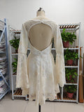 Vintage Lace Applique Evening Dress A Line Long Prom Dress Y8371