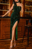 Sexy Formal Patchwork Sequins Slit Halter Evening Dress Dresses