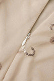 Celebrities Elegant Solid Sequins Frenulum V Neck Evening Dress Dresses(4 Colors)