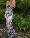 Ink Bamboo Hadiya Mulberry Silk Long dress