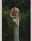 Sage Green Mulberry Silk Cowl Neck Slip Dress * 90 Colors Options