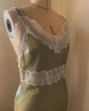 Tin Sage Green Mulberry Silk Dress Gown